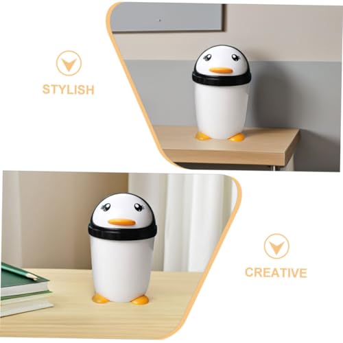 Set 2 canecas de basura plástico pingüino con tapa miniatura 3