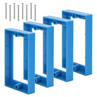 Single Gang Receptacle Outlet Box Extenders 1/2",Electric Outlet Extender Box with 8 Screws,Receptacle Extender for Electric Box and Electric Outlet Switches, Blue (Pack of 4)