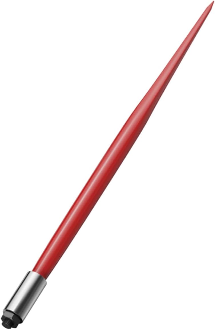 49" Hay Spear, 4500lbs Capacity Quick Attach Square Bale Spears, Red Powder Coated Hay Bale Spike with Hex Nut & Sleeve, for Buckets Tractors Loaders