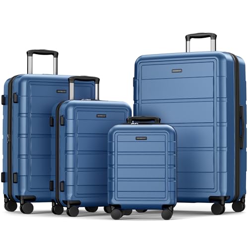 SHOWKOO Luggage Sets 4 Piece Expandable ABS+PC Hard Shell Lightweight Durable Travel Suitcase with Spinner Wheels TSA Lock