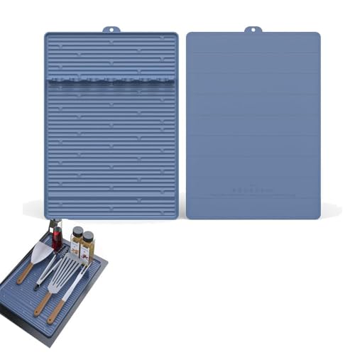 Esterilla de silicona para herramientas de barbacoa, gran espátula de silicona con almohadilla de goteo, alfombrilla para barbacoa, accesorios para barbacoa, base de espátula resistente al calor y