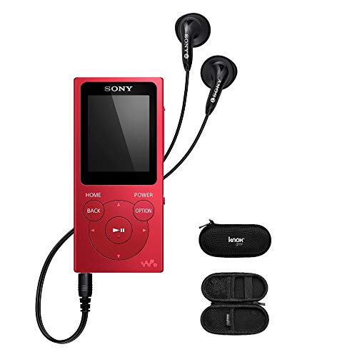 Sony NW-E394 Walkman 8GB Digital Audio Player (Red) with Knox Gear Hardshell Case