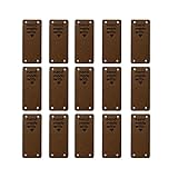 40 Pcs Faux Leather Label Handmade Tag Label Handmade Tags Button with Holes Embossed Tag Embellishment Knit DIY for Jeans Bags Shoes Hat Crafts, Knitting and Crocheting(Heart, Darkbrown)