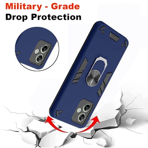 Image of Amazon Basics Kickstand Mobile Back Cover (360 Rotating Ring Holder) for Itel S24 4G (Blue)