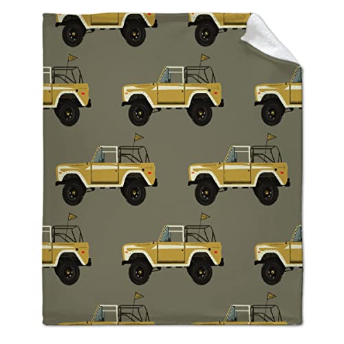 ARTBLANKET Surfing Car Seamless Summer Throw Blanket Fannel Fleece Super Soft Funny Blanket Travel Throw Blanket for Bed Couch Sofa 60x50 in for Teen Car