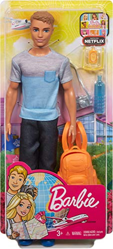 Barbie Travel Ken Doll, Dark Blonde, With 5 Accessories Including A Camera And Backpack, For 3 To 7 Year Olds [Amazon Exclusive] #TOP4