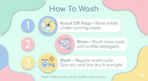 Image of Reusable Cloth Diaper for Babies | Washable Baby Cloth Diaper with Absorbent Insert | Leak Proof Adjustable Free Size Pocket Diaper 3M -3Years | Eco Friendly Reusable Baby Diaper (1, Pink, One Size)