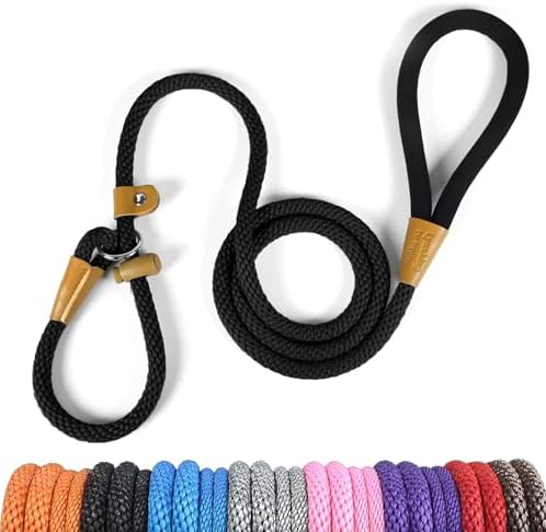 lynxking Dog Leash Slip Lead, Braided Padded Loop Leash 5ft 6ft 8ft