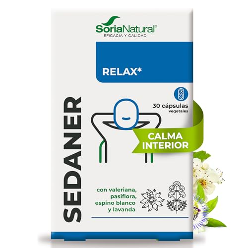 Las 10 pastillas tranquilizantes más valoradas en Amazon 6 Soria Natural Sedaner - Relajación Profunda y Descanso Mental, Equilibrio Emocional - Valeriana, Pasiflora, Lavanda, Espino Blanco - 30 cápsulas
