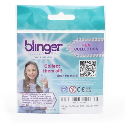 blinger® Pacote de refil On The Go (mini) | 48 strass de acrílico em 6 discos | Exclusivo para mini