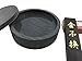 Easyou Ink Stone for Chinese Calligraphy Natural Stone Wavy with Cover 4"+ Ink Stick 1pcs