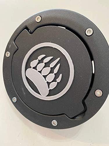 Tribal Bear Paw Claw in 3D - Black w Grey for Jeep Wrangler for JK/JKU Flag Gas Cap Cover - Gone Hunting