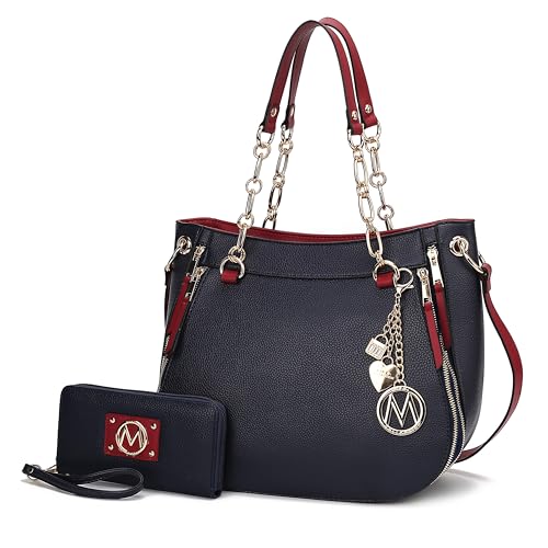 Bolso Tote para mujer con monedero de cuero vegano miniatura 1