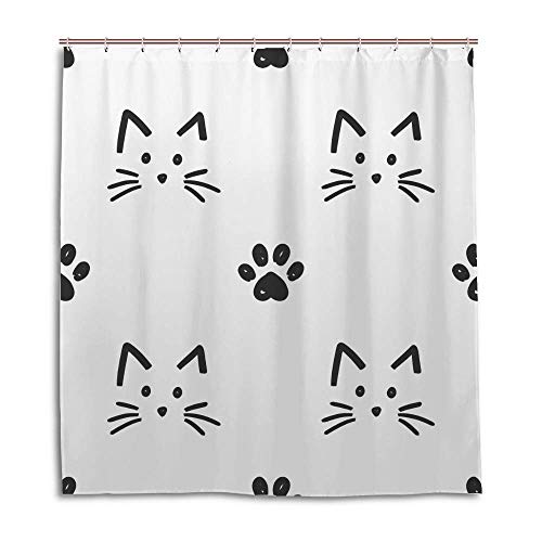 Rideau de douche chat imperméable pour éviter l'eau au sol de la salle de bain - 2