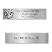 Plaque nom avec numéro + Plaque Stop Pub pour boite aux lettres format Decayeux (100x25mm) gris argent lettres noires - 3 lignes - 1,6