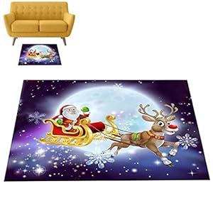 Kerst Deurmat,Merry Christmas Kerstman Sneeuwpop Rendier Rood Keukenmat – Antislip Kerst Deurmat Binnen Buiten Vloer Tapijt Geruwam