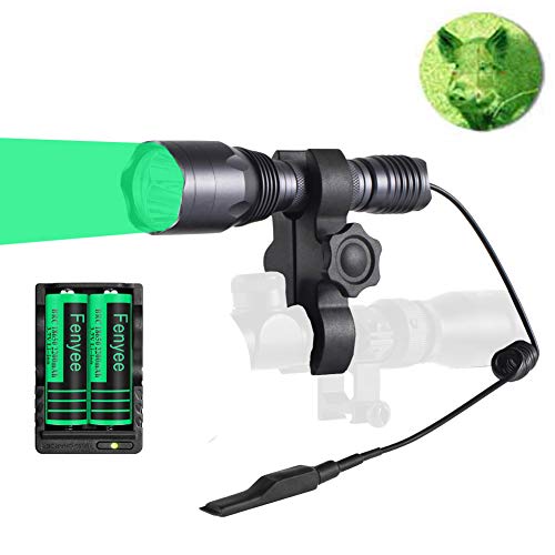 Fenyee Tactical Green LED Light 300 Yards Tactical Flashlight Torch for Coyote Hog