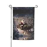 Bandera de jardín con estampado de Feliz Navidad de 12 x 18 pulgadas, decoraciones de temporada para granja, vacaciones, primavera al aire libre