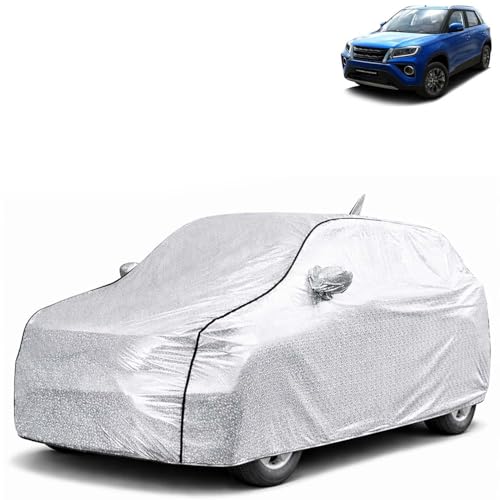 Image of KINGSWAY SilverTech 100% Waterproof Car Cover Only with Urban Cruiser (Year 2020 to 2023 - All Model) | Mirror and Antenna Pockets | Scratchproof | All Weather Car Body Cover