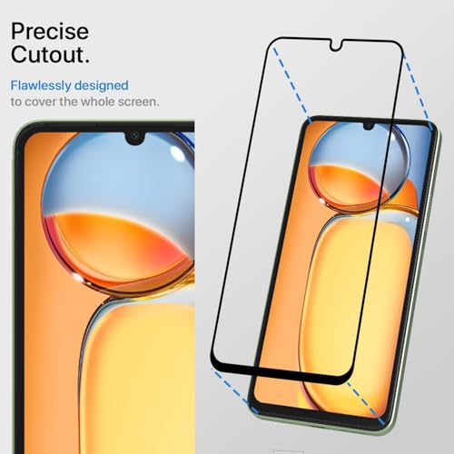Image of Premium Tempered Glass Screen Protector Compatible For Redmi 13C / Poco C65 Cellphone (6.74 Inch,Pack Of 1)|Edge To Edge Coverage Full Protection With Installation Kit