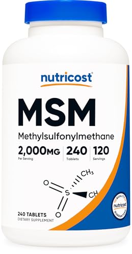 Nutricost MSM Tablets (Methylsulfonylmethane) 2000mg Per Serving 120 Servings 240 Tablets - Non-GMO and Gluten Free