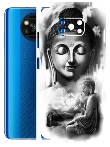 Image of AtOdds - Full Body Back Screen Guard Protector Film - Lamination Wrap Skin Sticker Compatible with Poco X3 PRO | Scratchproof Matte Finish (Buddha)