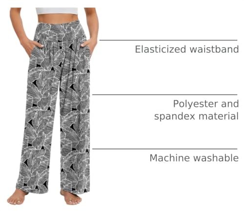Image of Gracyoga Wide Leg Yoga Pants for Women Casual Loose Cozy Sweatpants High Waisted Lounge Pajama Flowy Pants With Pockets