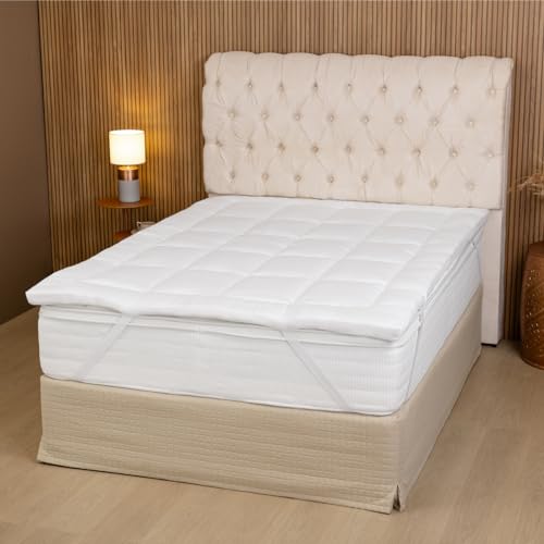 Pillow Top Colchão Cama Casal Queen Acolchoado Micro Percal 400 fios Macio