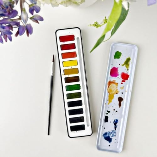 Watercolor Paint Set, 12 Colors Solid Watercolor Set