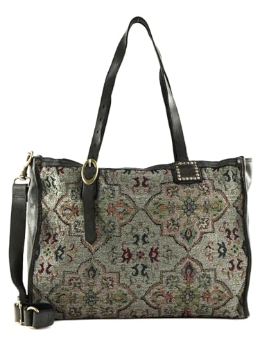 Preisvergleich Produktbild Campomaggi Shopper Schultertasche Shopping Bag Bianco + T / Grigio dunkelbraun