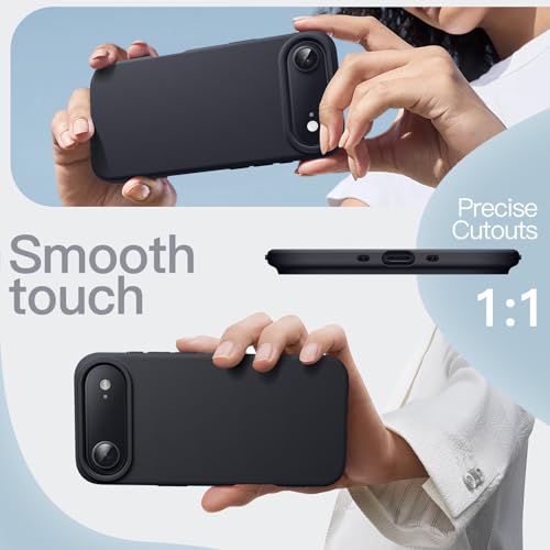 Image of JETech Liquid Silicone Case for iPhone Air, Silky Soft Touch Full-Body Protection, Anti-Scratch Shockproof Phone Cover with Microfiber Lining, 6.5-Inch Display (Black)