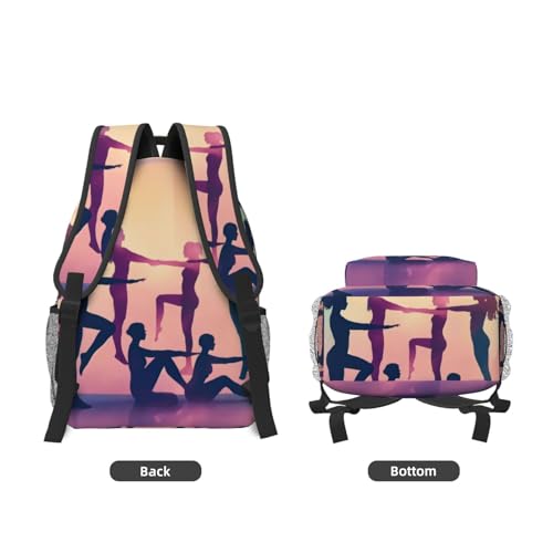 Sac à dos ordinateur portable noir imprimé gymnastique voyage cabine