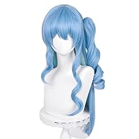 Amazon.co.jp: コスプレウィッグ 星街 すいせい 水色 ミックス 耐熱