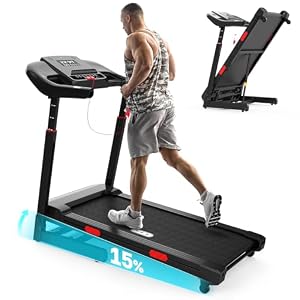 REDLIRO Treadmill with Auto Incline 15% – 160 kg – Foldable – Running Auto Incline 3.0Hp Treadmill for Home – Adjustable Handrail Height – Equipped with App Voice Control and Bluetooth Speaker