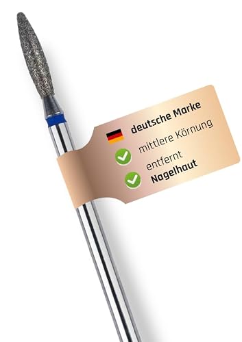 Fräser Bit NAGELHAUT FLAMME, Diamant-Bit zur gründlichen Entfernung von Hautresten, Nagelfräser Bits ideal für Gelmodellage & Nagelränder, Nagelfräser Aufsatz für Maniküre-Einsätze, Lyins-Nailshop.de