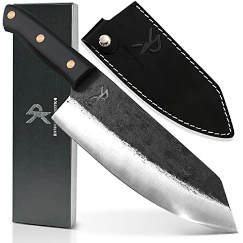 Kitchen perfection Handmade Chefs Carving Knife For Meat Cutting- Extremely Sharp Cooking Knife 8 Inch -Hand Sharpen Best Gift For Men - High Carbon Steel w/Leather Sheath Cover