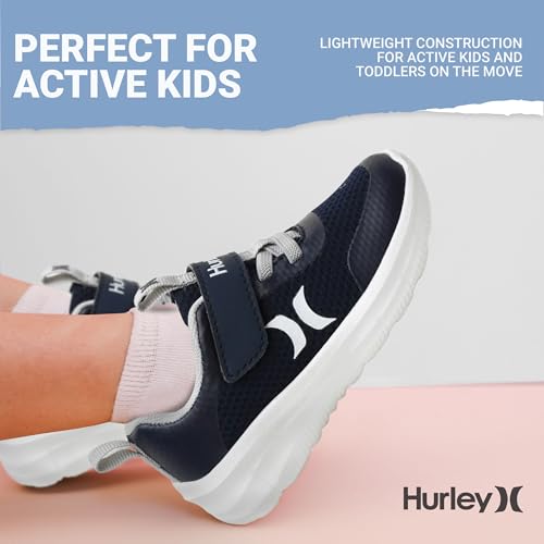 Hurley Kids Matson Athletic Sneakers with Adjustable Strap for Boys and Girls, Lightweight and Breathable Sports Sneakers, Kid's Running or Walking Shoes, Toddlers, Little Kids, and Big Kids2
