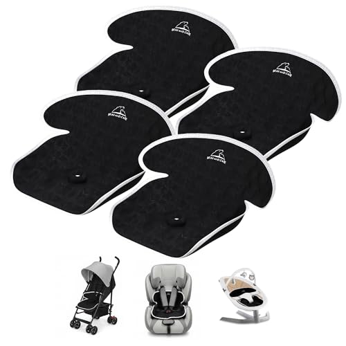Image of Bear and Care - Piddle Pads - Strollers, Bouncers & Car Seat Pad, Waterproof & Machine-Washable Cover on Car Potty for Toddler Toilet Training (Black, Pack of 4)