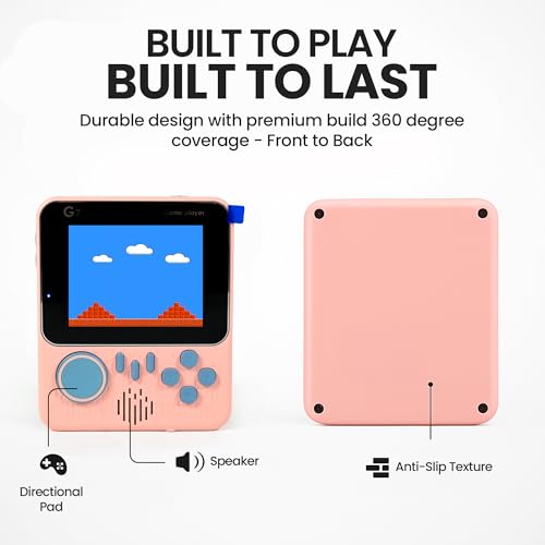 Image of VikriDA G7 Retro Handheld Game Console with 666 Built-in Games | 3.5-Inch LCD Color Screen, Gamepad Support for Kids - Pink