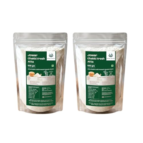 APKA KISAN Jowar Flour (Sorghum Atta) 1Kg | Stone Ground Chakki Fresh| High Fibre, Low GI | Rich in Iron & Protein | 100% Whole Grain | No Preservatives