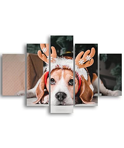 Tableau chien multicolore Homemania 5 pièces en bois MDF pour votre chambre