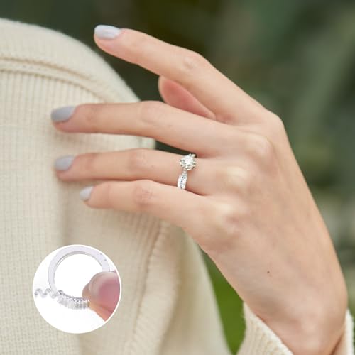 Ring Sizers for Loose,Guards Ring Adjuster for Loose Women Resizer Tightener Snuggies Invisible Size Adjuster(4 Pcs,4 Style)