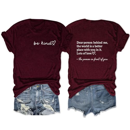 KZMFROY Dear Person Behind Me Shirt The Person Behind Me T Shirt Positive Affirmations T Shirt Women Casual Round Neck Top