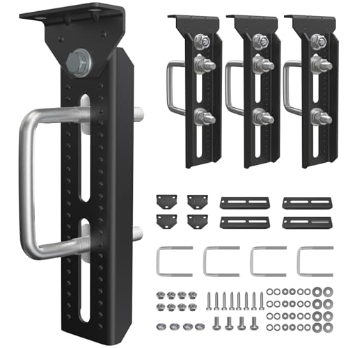 Wellmax 10 Heavy Duty Boat Trailer Bunk Brackets 4-Pack | Galvanized Steel with E-Coating & Dacromet Hardware | Swivel Top | Fits 3x3 2x3 1.5x3 Crossmembers | for Deep-V Hulls & 2x6 Bunk Boards