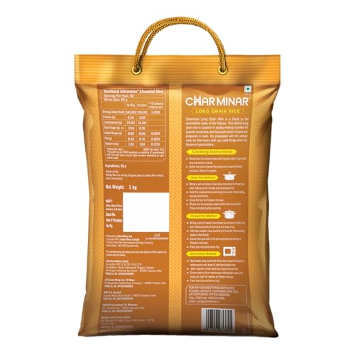 Image of Charminar Long Grain Rice, 5 kg | Ideal for Daily Cooking (Pack of 3)