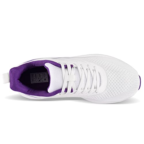 Sostalu Women's Walking Shoes Fashion Sneakers Mesh Air Cushion Lady Modern Tennis Athletic Gym Nursing White Size 9.5 #TOP6