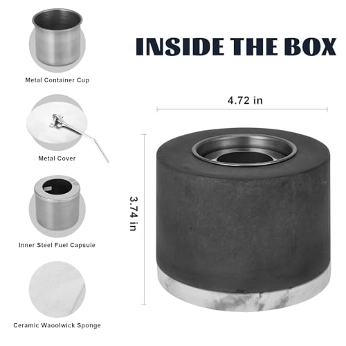 Table Top Fire Pit Bowl-Concrete Tabletop Firepit Small Portable Mini Indoor Fireplace Home Decor Smokeless Fire Pit White Elephant Gift - Thumbnail 5
