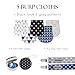 Dodo Babies Cotton Burp Cloths - Absorbent Cotton Baby Essentials - Contoured Shoulder for Baby Boy Essentials - Pacifier Clip & Case Included - 8-Piece Set, 19 x 9 in, Black/Blue/Gray