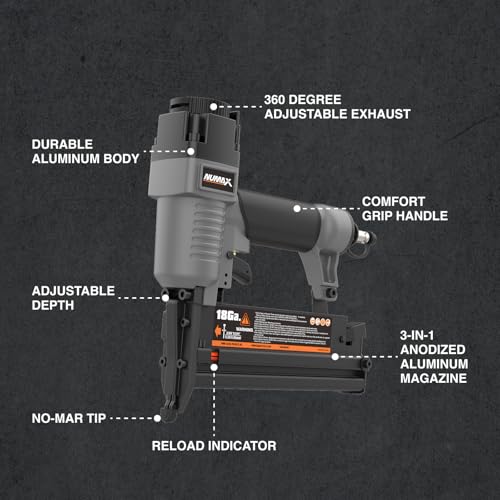 NuMax Pneumatic 3-in-1 Nail Gun | 16 GA & 18 GA Finish Nailer, Brad Nailer, Stapler | Multi-Purpose Air Tool for Trim, Moulding, Baseboards, Furniture, and Home Improvement Projects | SL31 thumbnail 5