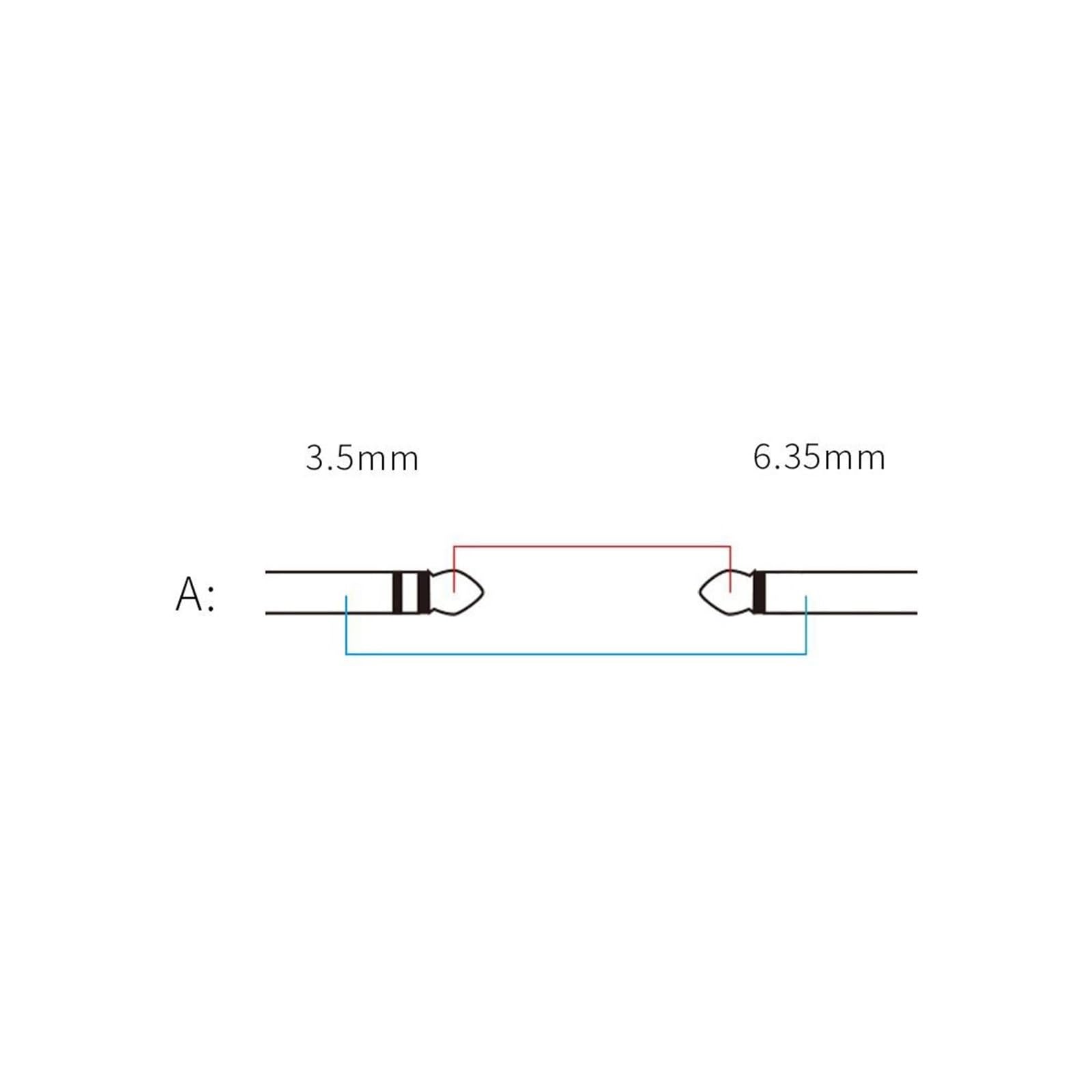 TSTS Cavo Strumento per Chitarra Cavo Per Chitarra Stereo Con Bloccaggio A Vite Da 3,5 Mm A Jack Da 6,35 Mm Cavo Per Strumento(R,2m)